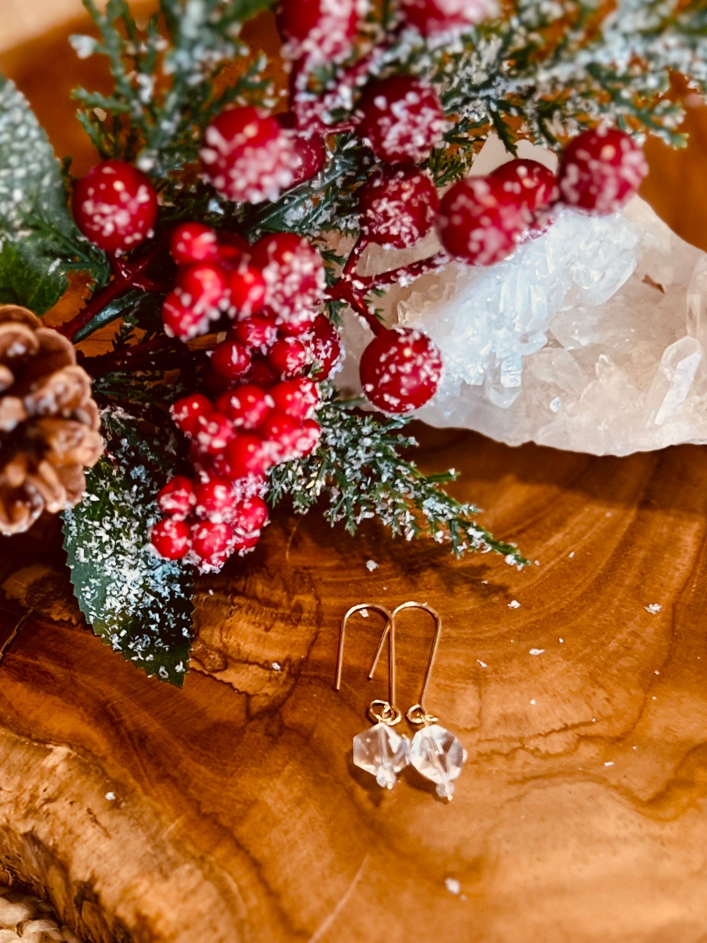 Clear Quartz Earrings on