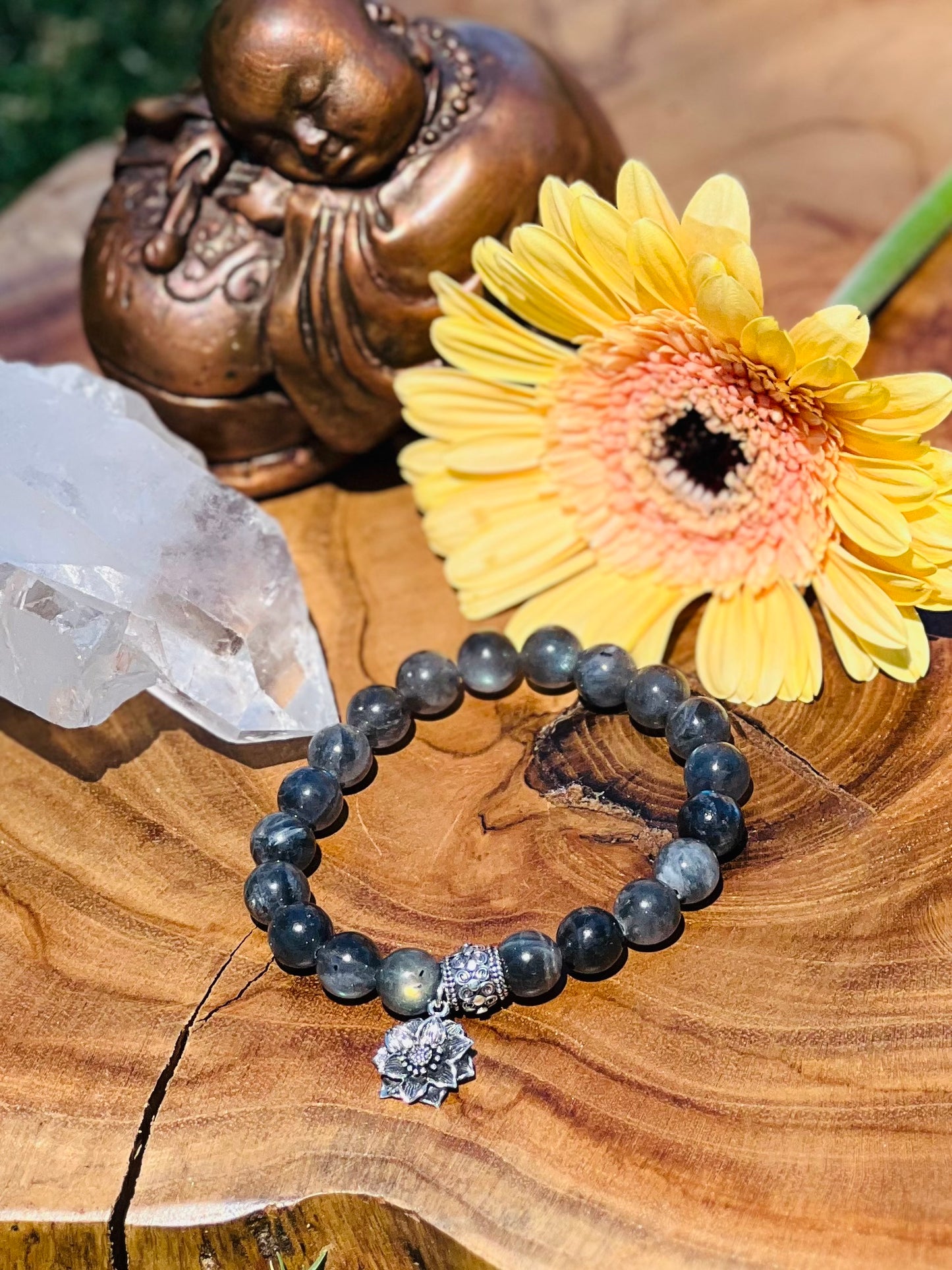 Labradorite Lotus Flower Bracelet