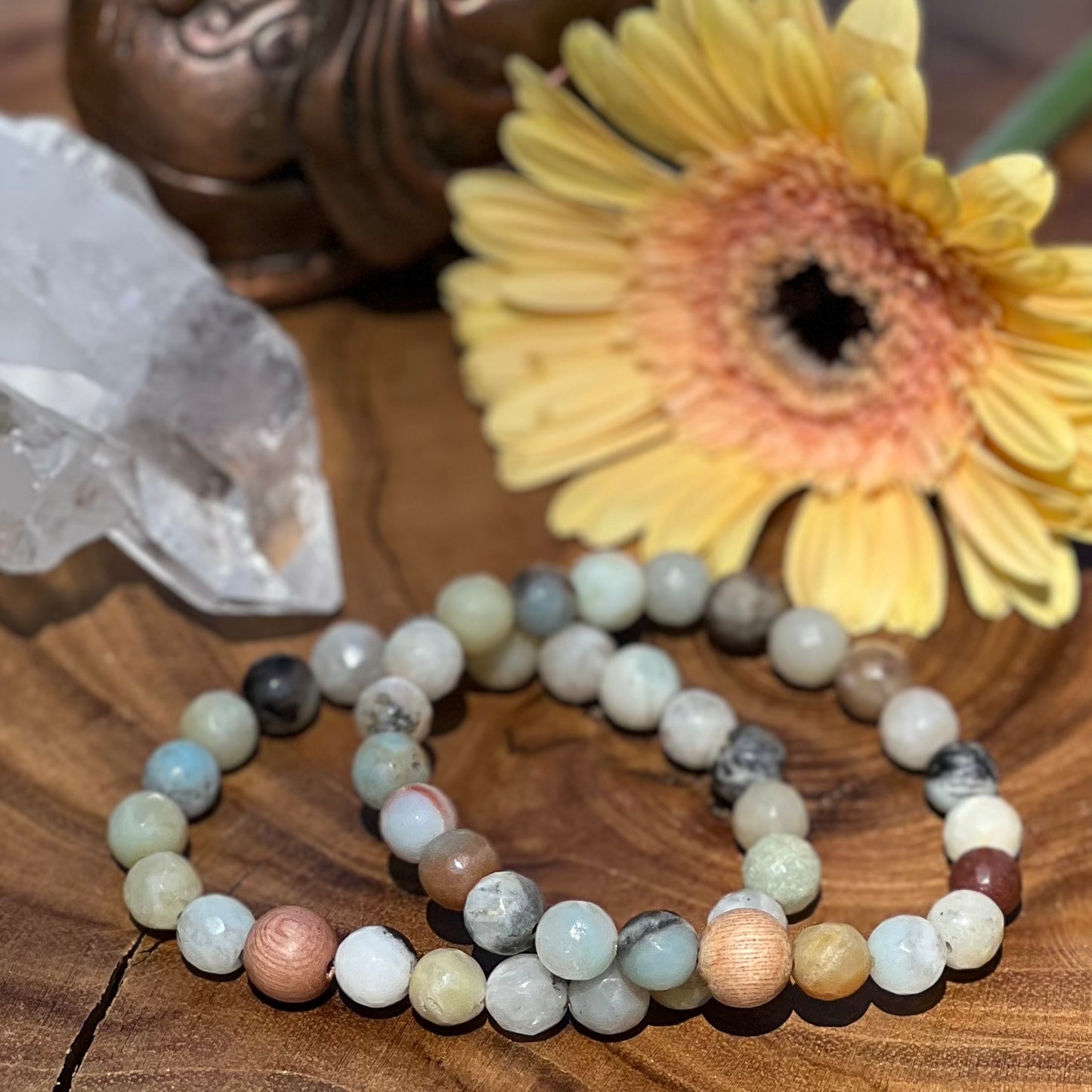 Amazonite Bracelet with Rosewood