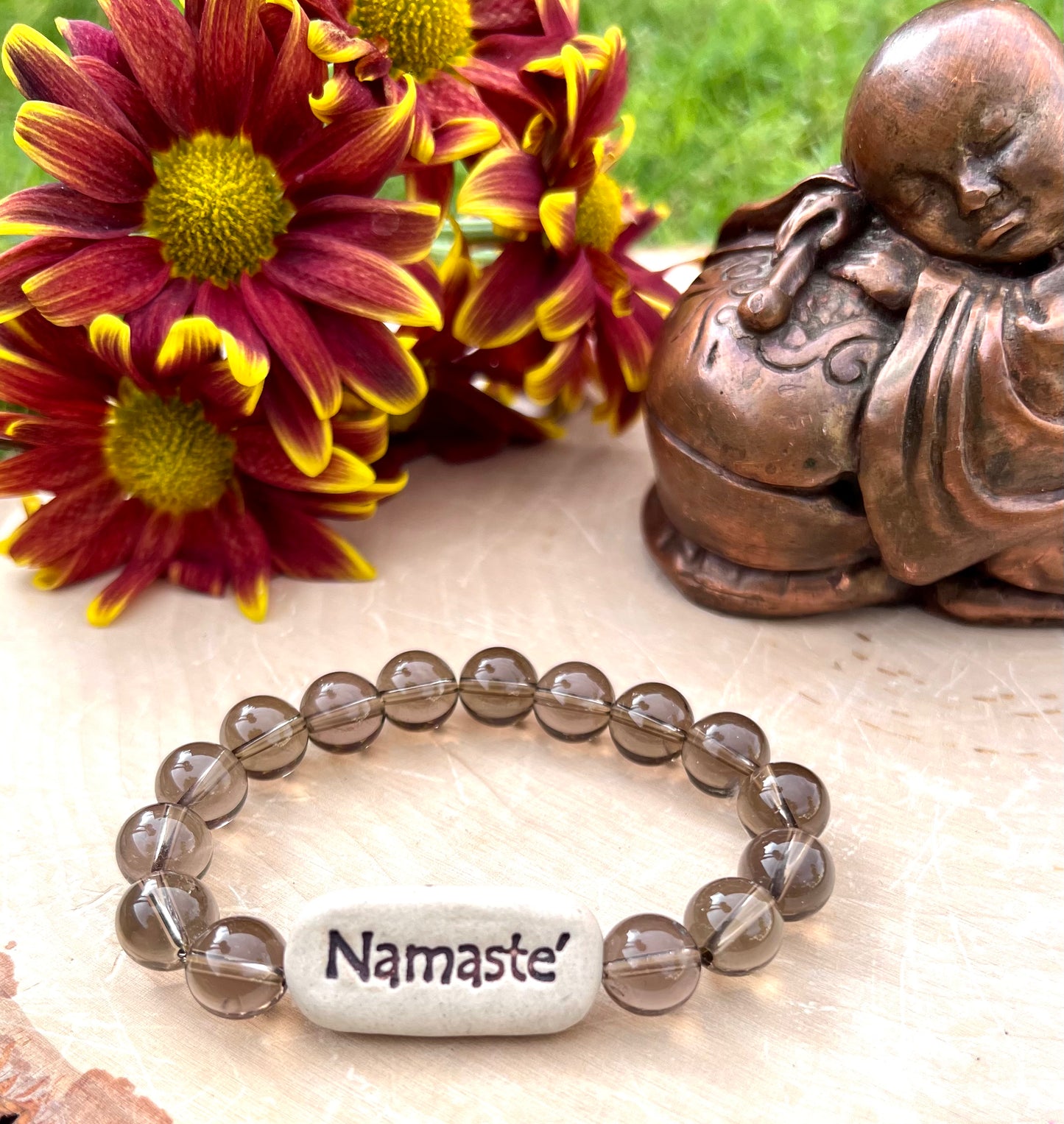Smokey Quartz Namaste Bracelet