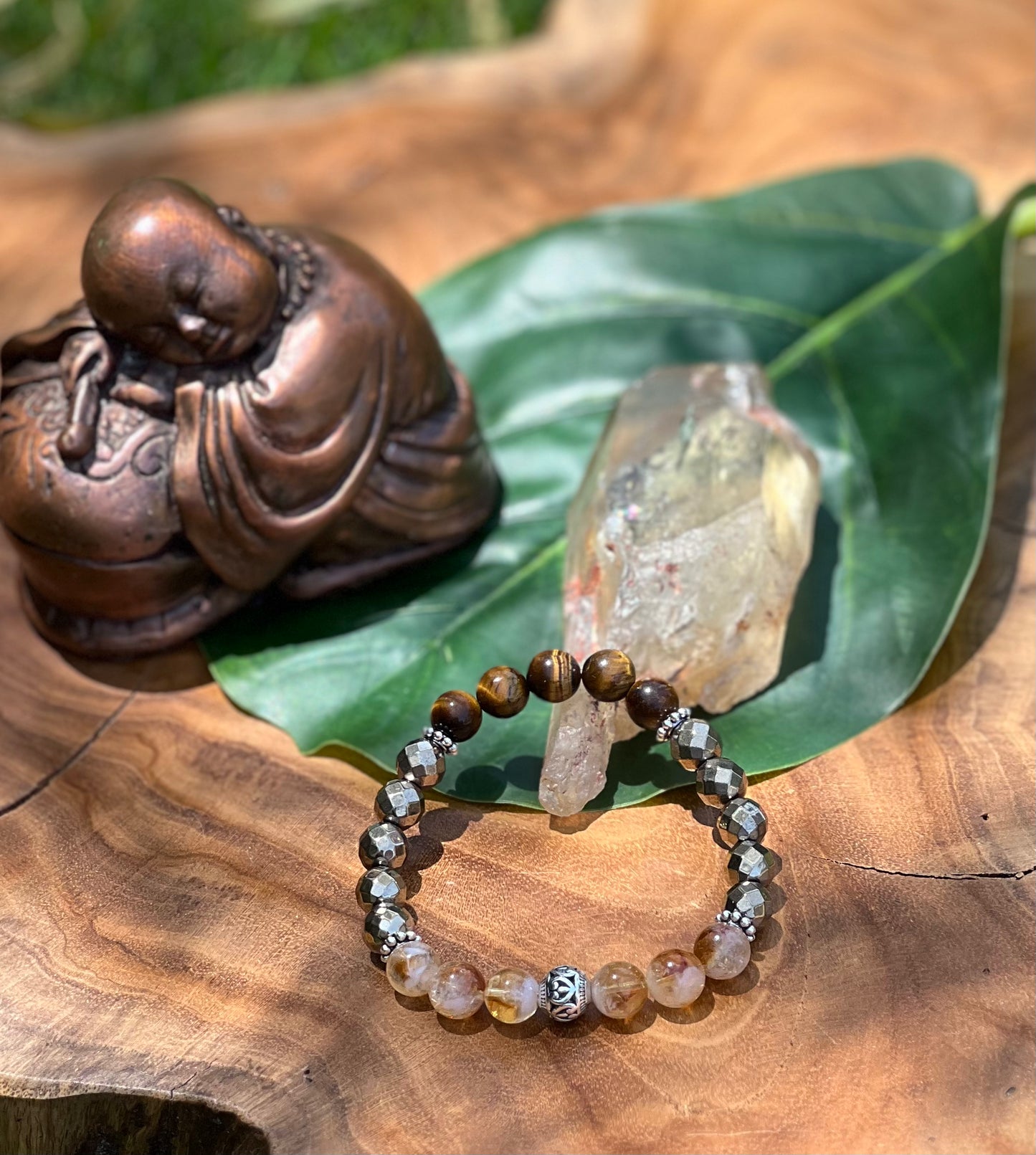 Citrine, Pyrite, & Tiger Eye Solar Plexus Prosperity Bracelet