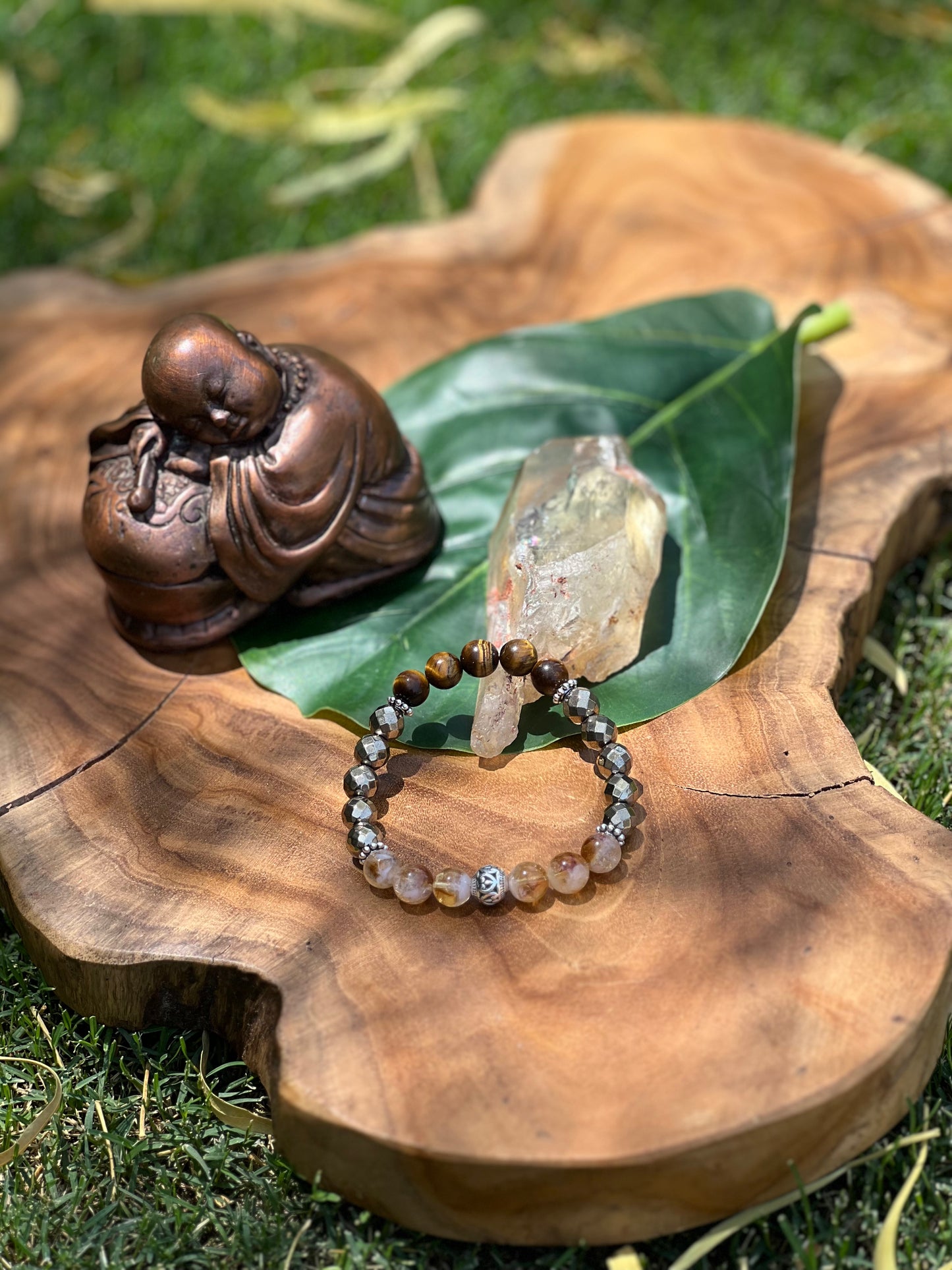 Citrine, Pyrite, & Tiger Eye Solar Plexus Prosperity Bracelet