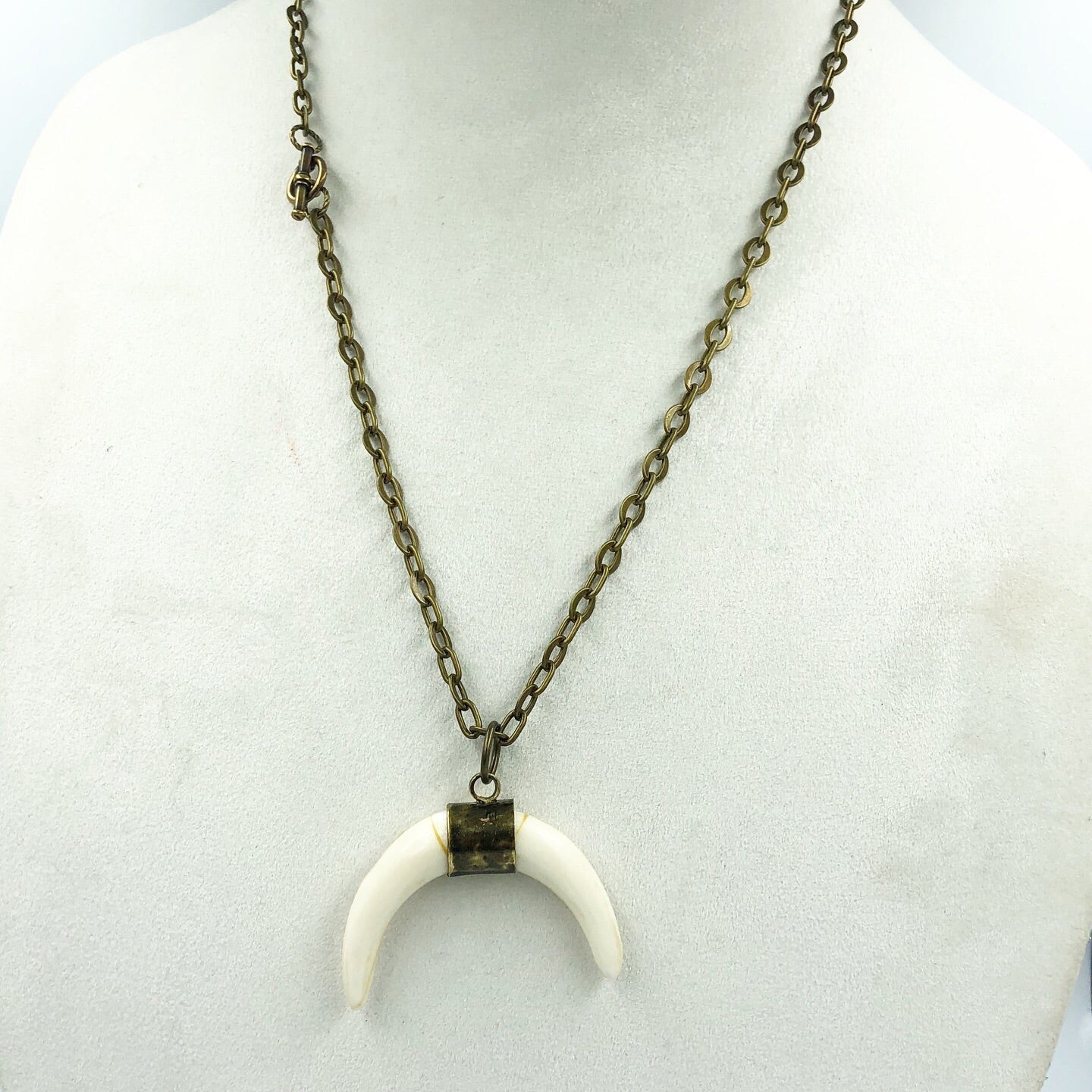Crescent Moon Bone Necklace