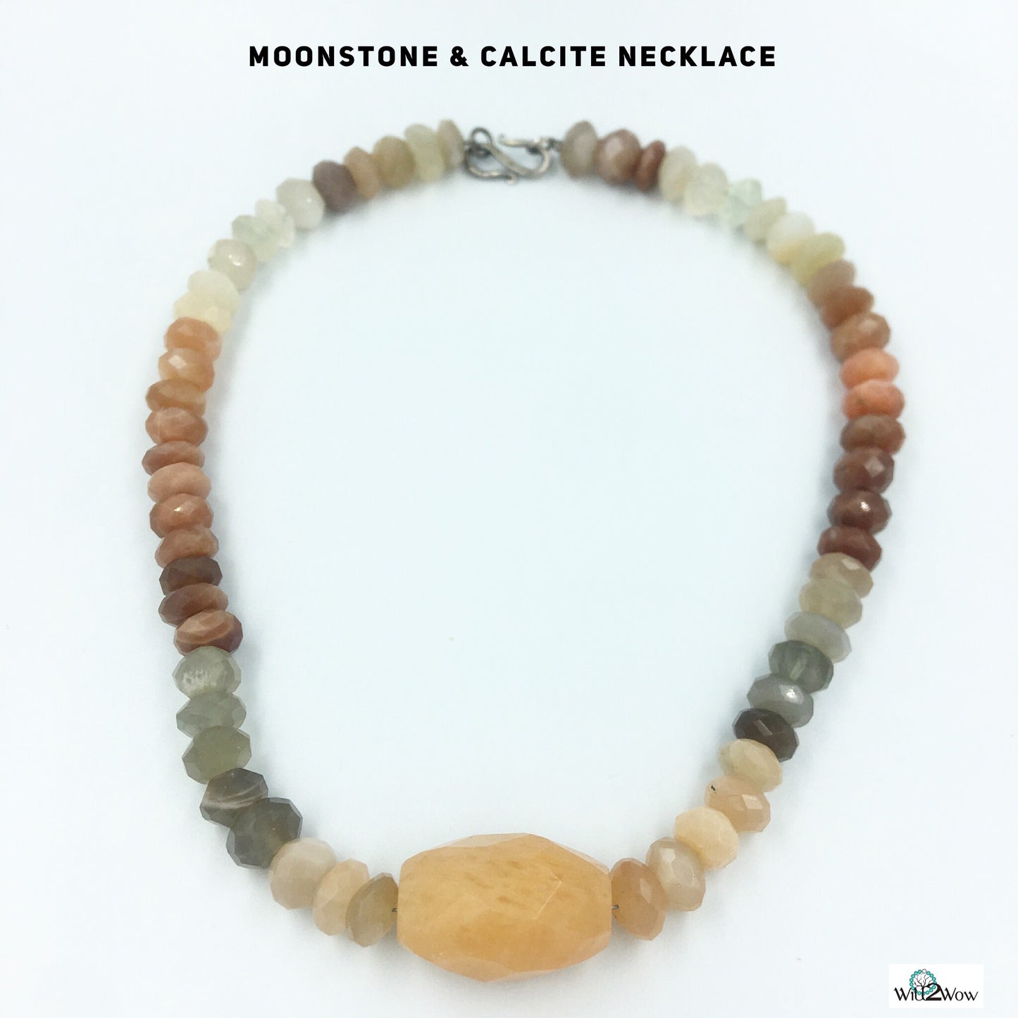 Moonstone and Calcite Crystal Healing Necklace