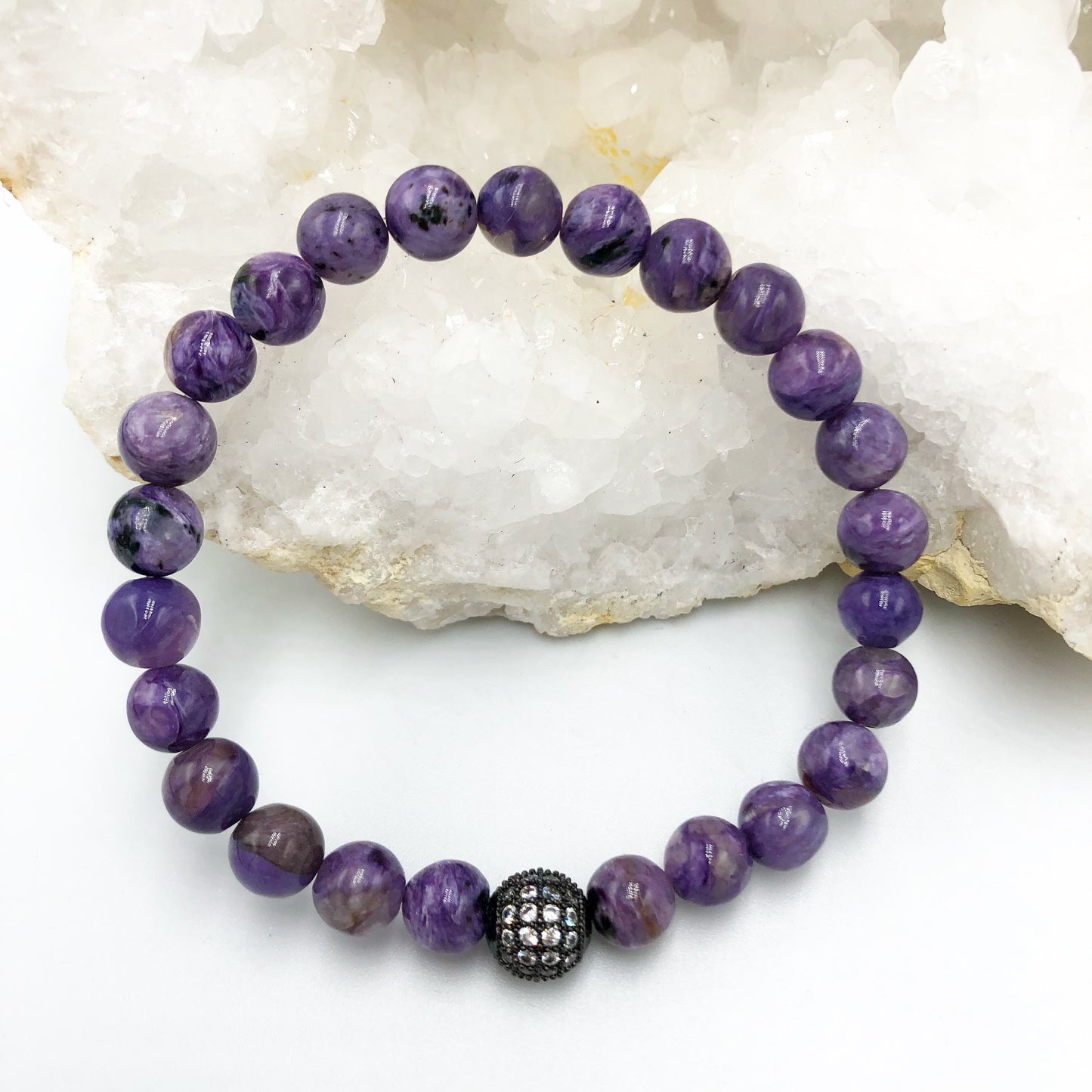 Charoite Gemstone Crown Chakra Bracelet