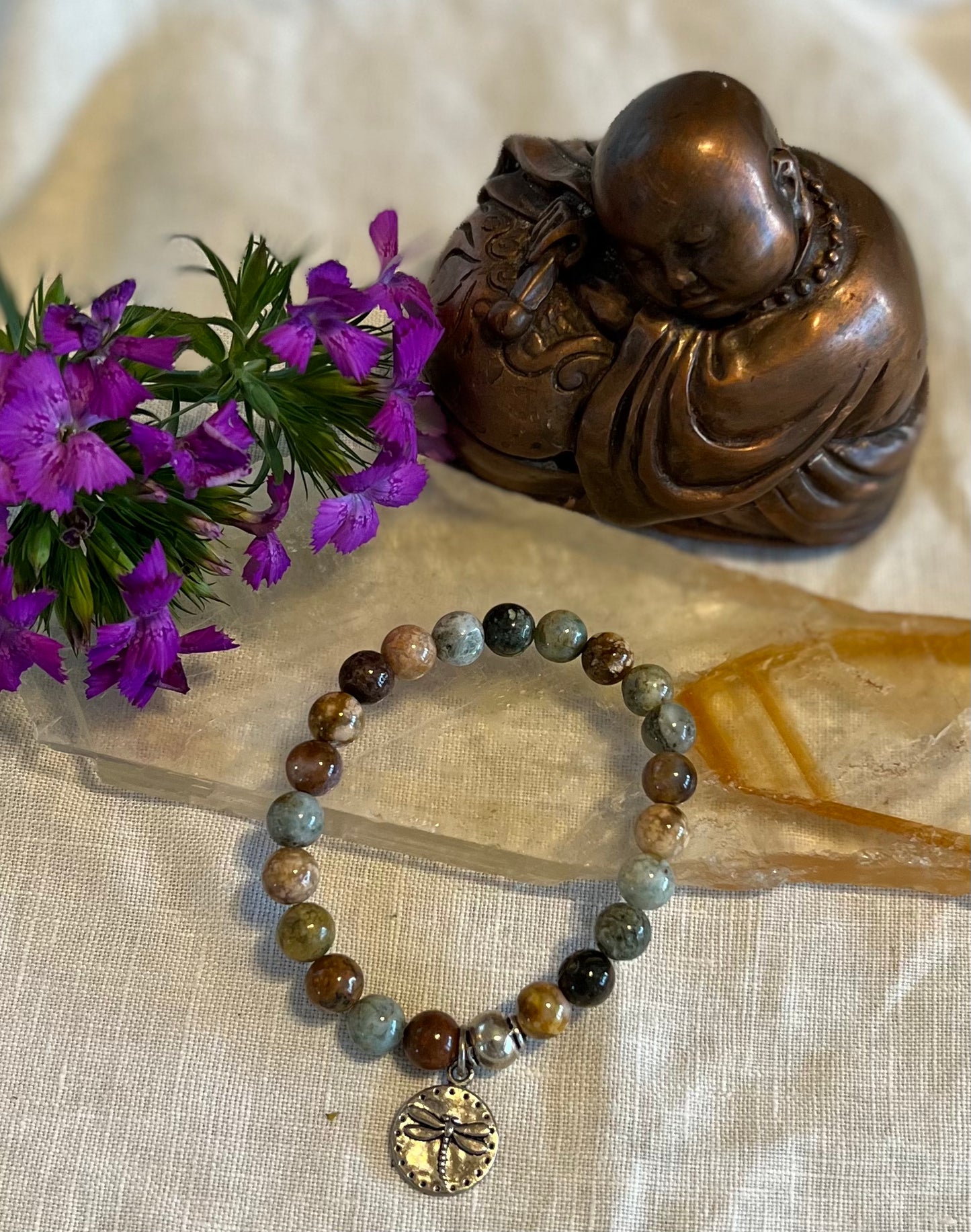 Ocean Jasper Dragonfly Bracelet