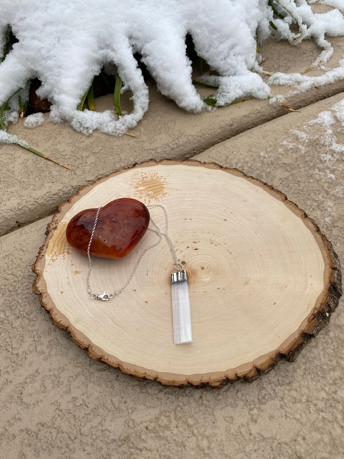 Selenite Crystal Healing Necklace
