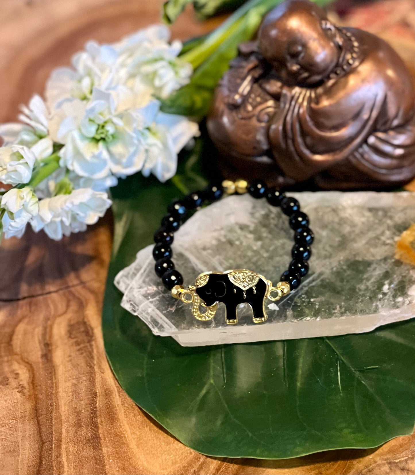 Black Tourmaline Elephant Bracelet