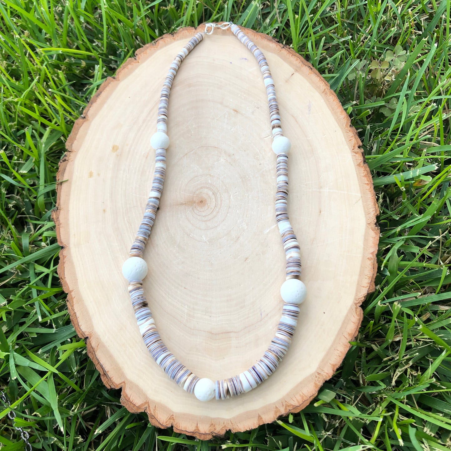 Puka Shell And Coral Necklace