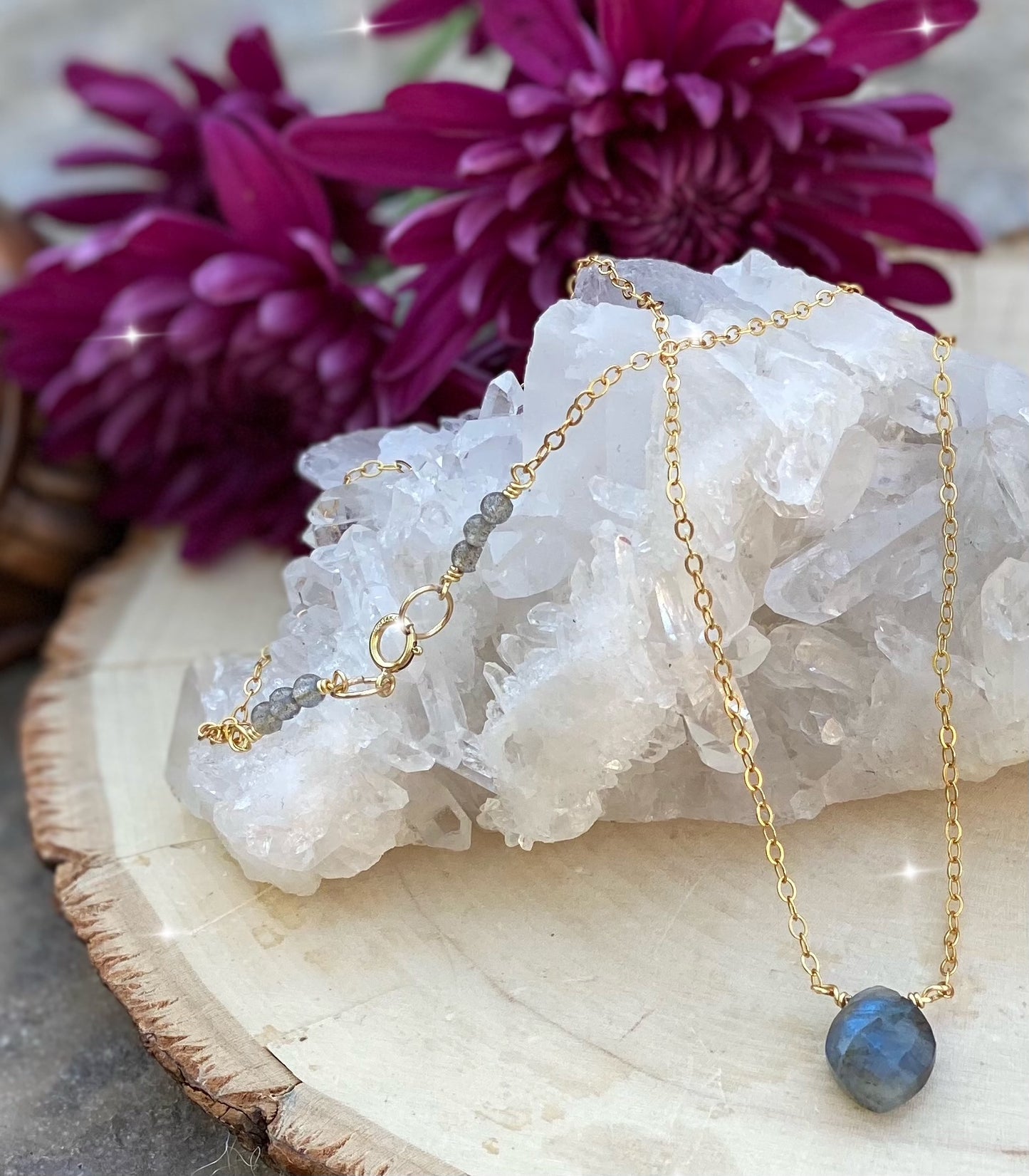Labradorite gold Necklace