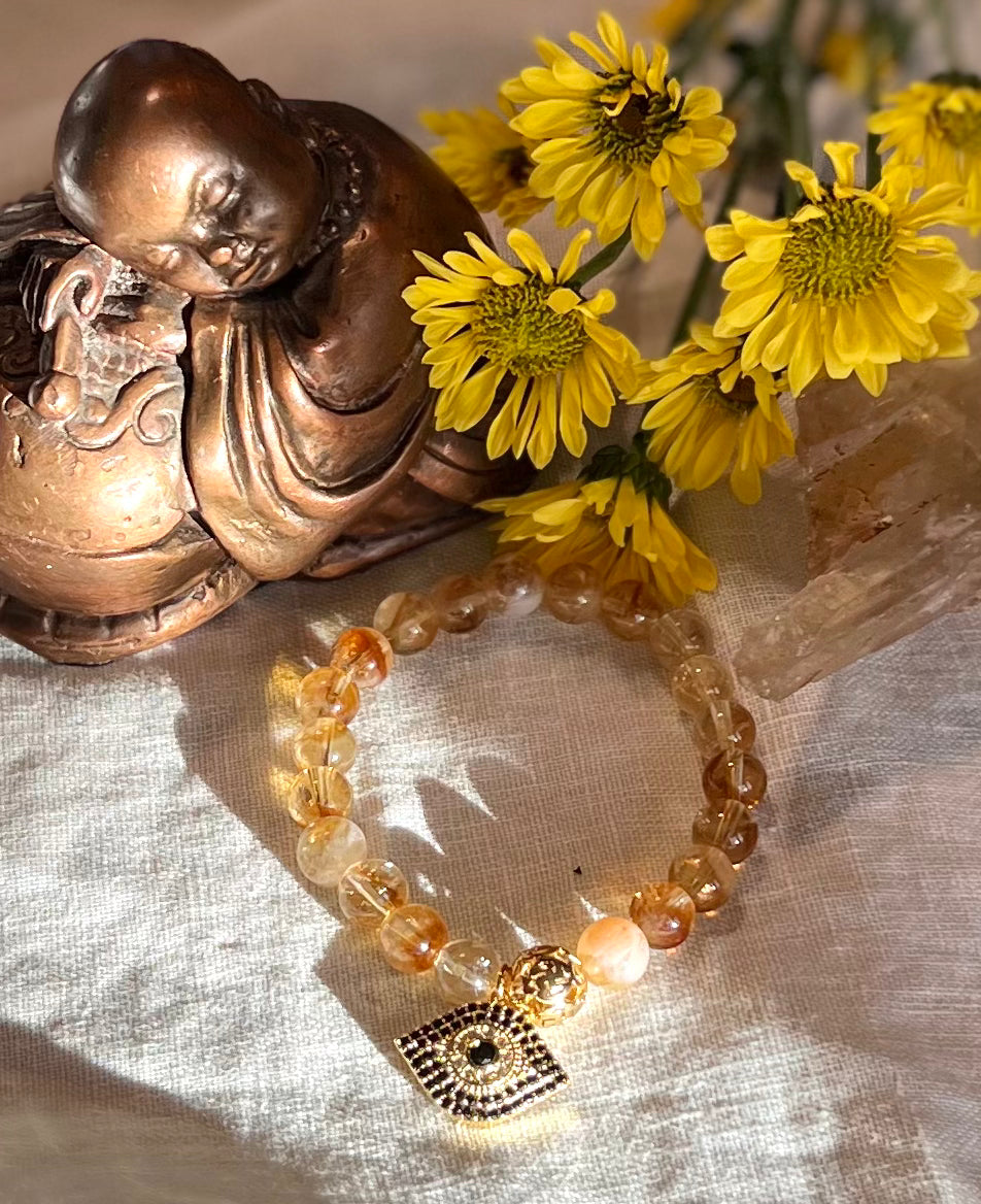Citrine Evil Eye Bracelet