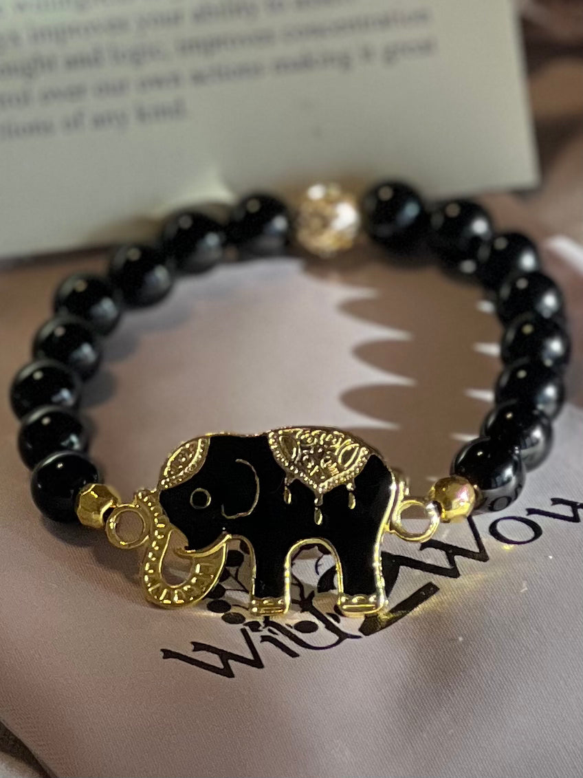 Black Onyx Elephant Bracelet