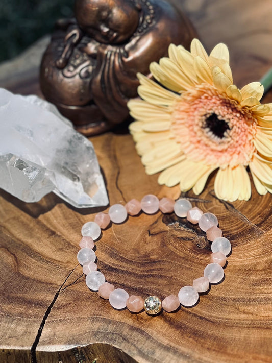 Rose Quartz & Peach Moonstone Self-love bracelet