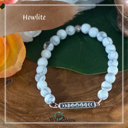 Howlite 🌝 Moonstone Phase Bracelet