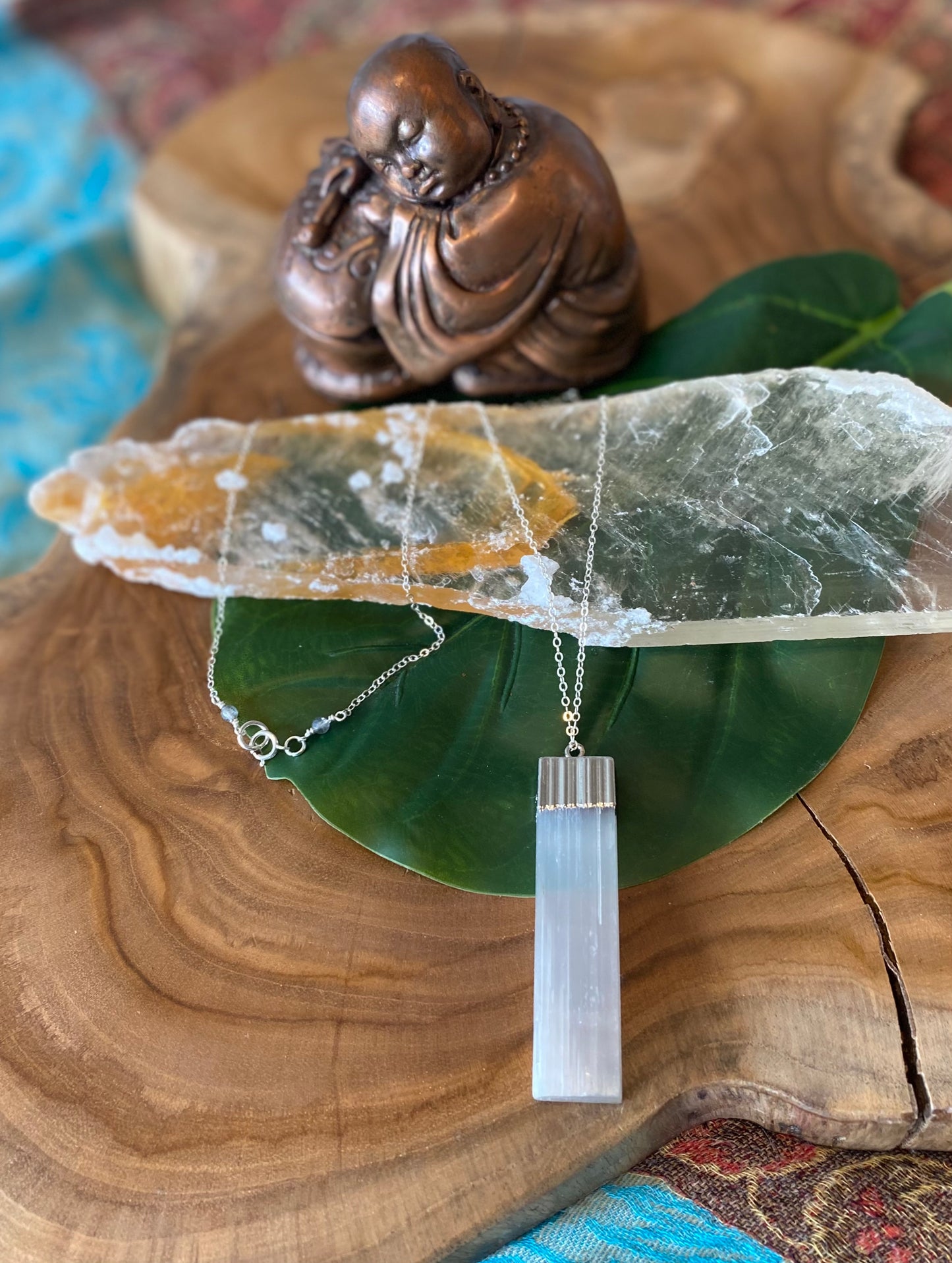 Selenite Crystal Healing Necklace