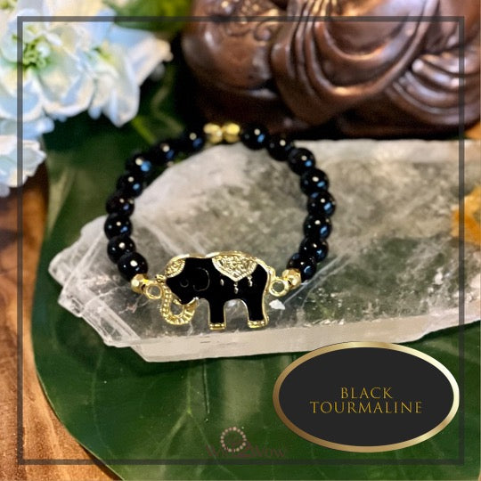 Black Tourmaline Elephant Bracelet