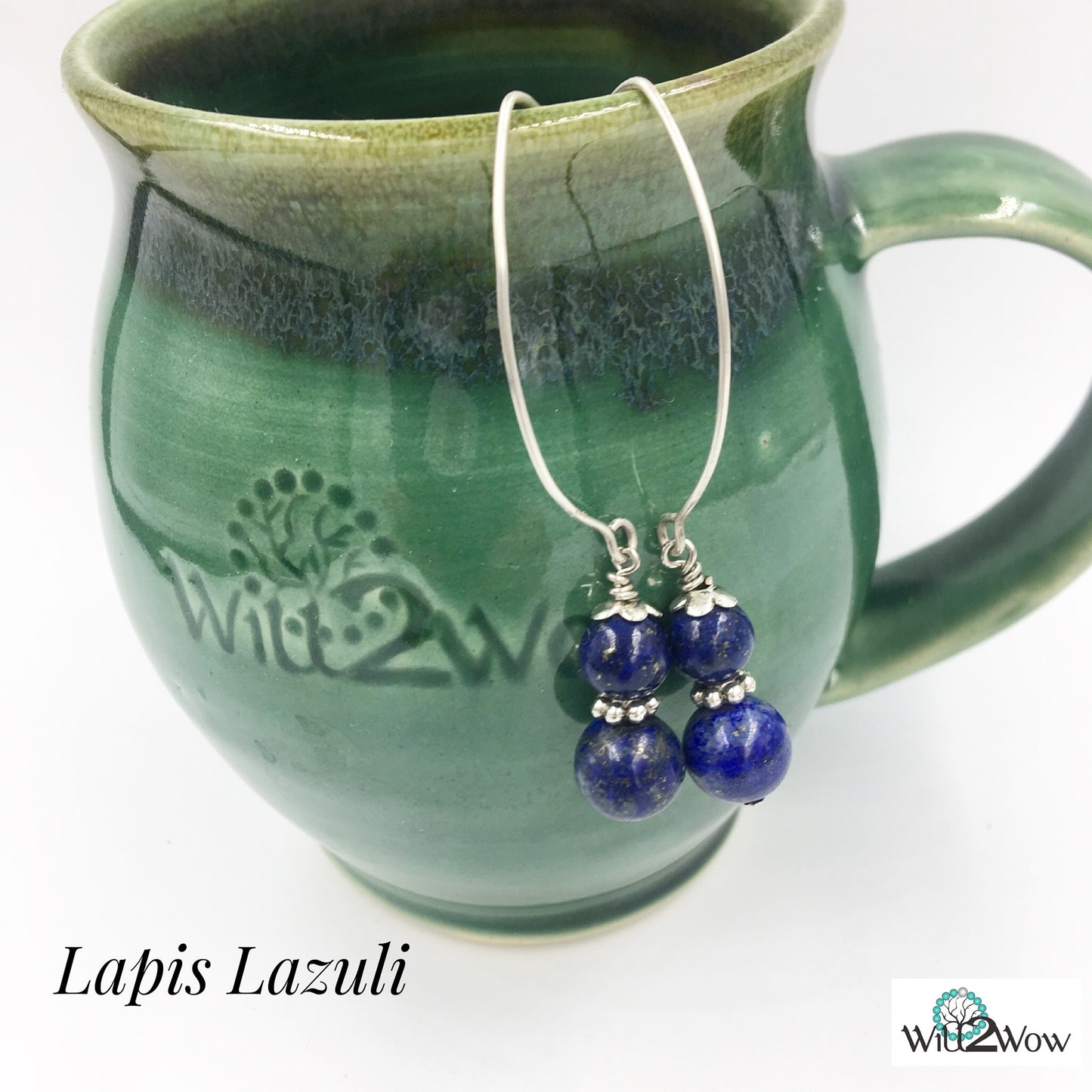 Lapis Lazuli Crystal Healing Earrings on Sterling Silver