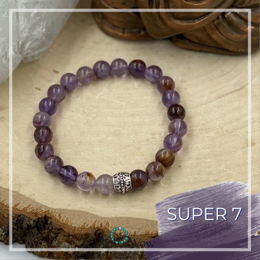 Super 7 or Melody Stone Crystal Healing Bracelet