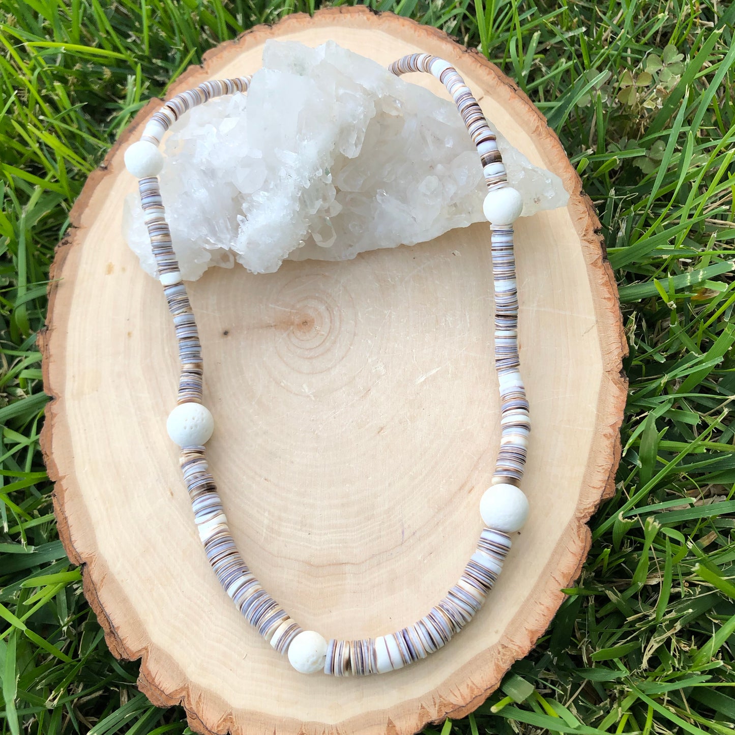 Puka Shell And Coral Necklace