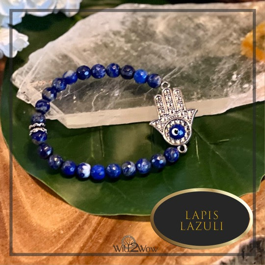Lapis Lazuli Hamsa 🪬 Hand Bracelet